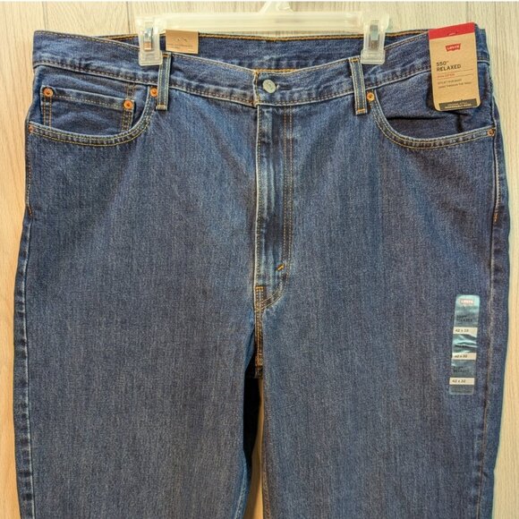 NEW LEVIS MENS 550 RELAXED Blue DENIM JEANS W42xL32 Dark Wash - Picture 2 of 11